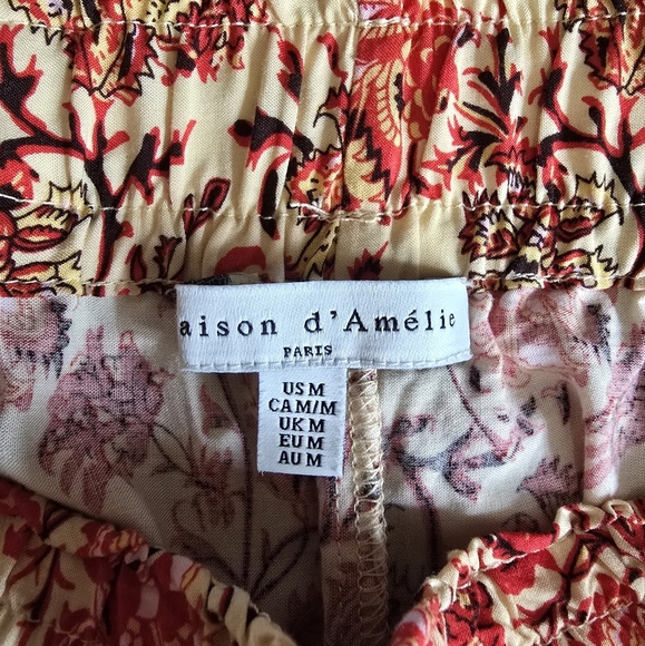 Maison d'Amelie Paris High Rise Wide Leg Pull On Boho Pants size medium - Picture 13 of 16